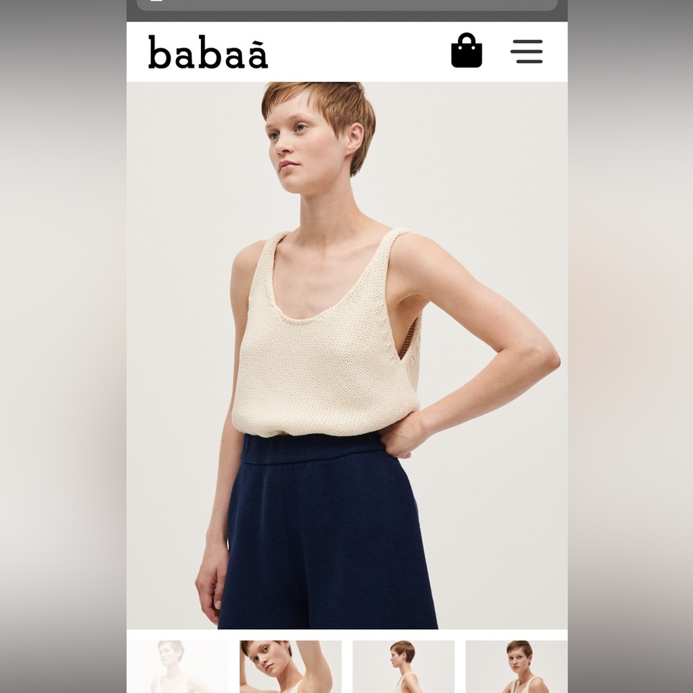 Babaà Cream Knit Tank Top